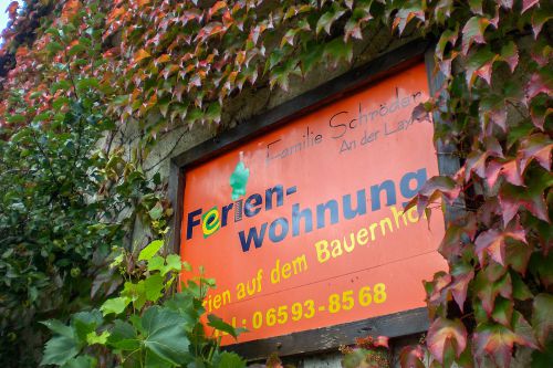 schild ferienwohnung